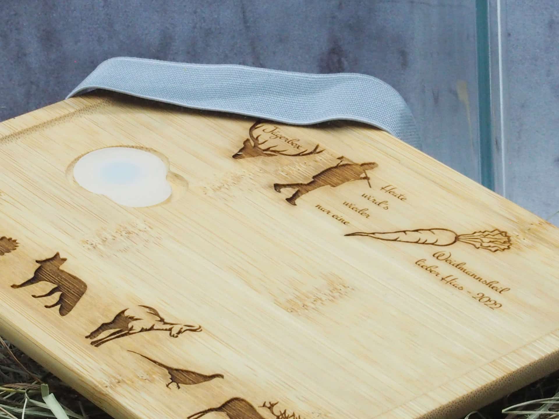 Jausenbox aus Borosilikatglas mit Bambusdeckel inkl. Wunschgravur