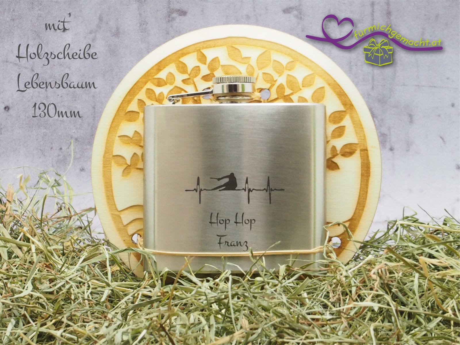 Flachmann aus Edelstahl inkl. 1x Wunschgravur